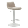 Kave Home Zenda Hocker aus Chenille von Kave Home Beige / Matteweiss