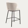 Kave Home Hocker aus Chenille Ciselia von Kave Home Beige / Schwarz