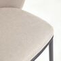 Kave Home Hocker aus Chenille Ciselia von Kave Home Beige / Schwarz