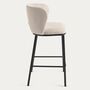Kave Home Hocker aus Chenille Ciselia von Kave Home Beige / Schwarz