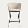 Kave Home Hocker aus Chenille Ciselia von Kave Home Beige / Schwarz