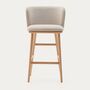 Kave Home Hocker aus Chenille Ciselia von Kave Home Beige / Natur