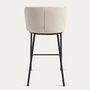 Kave Home Hocker aus Chenille Ciselia von Kave Home Beige / Schwarz