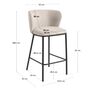 Kave Home Hocker aus Chenille Ciselia von Kave Home Beige / Schwarz