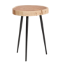 Kave Home Beistelltisch Tanive von Kave Home Akazienholz mit gebleichtem Finish / Schwarz Stahlbeinen
