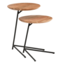 Kave Home 2er-Set Beistelltische Vintara von Kave Home Natur / Schwarz