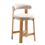 Kave Home Hocker Granite aus Chenille von Kave Home H: 90 cm / Sitzhöhe: 65 cm, Beige / Hell braun