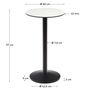 Kave_Home_Esilda_runder_Stehtisch_Weiss_mit_schwarz_lackiertem_Metallbein_Dimesnions