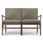 Carl Hansen & Søn OW149-2 Sofa von Carl Hansen & Son Terra Jade 20368, Walnuss geölt