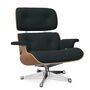 Vitra Eames Lounge Chair / neues Furnier / Stoff / Filzgleiter harte Böden Kirschbaum natur lackiert 28, Pine Green 11 - Calma, Aluminium poliert 03, Klassische Masse