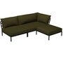 Houe Houe LEVEL 2 Kombination 06 - Outdoor Sofa Dark Grey, Leaf Heritage 42