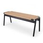Gazzda Klupa Bench von Gazzda Lacquered Oak - Black - Paper Cord - Natural, B: 120 cm