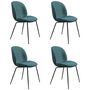 Polsterstuhl in Samt Beetle im 4er Set von Gubi