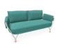 EMU 9046 Angel - 2-Sitzer Sofa - 23 Weiss - 600/12 Smaragd