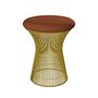 Knoll International Hocker Platner von Knoll International   Leder Velluto VP280 Amber, 18k Gold überzogen