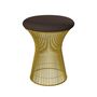 Knoll International Hocker Platner von Knoll International   Leder Volo VO947 Coffee Bean, 18k Gold überzogen