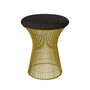 Knoll International Hocker Platner von Knoll International   Leder Volo VOBLK Black, 18k Gold überzogen