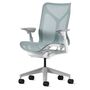 Herman CPH Bürostuhl Cosm von Herman Miller Weiss / Glacier Hellblau, Mittel - 1156 mm, Höhenverstellbar