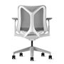 Herman CPH Bürostuhl Cosm von Herman Miller Weiss / Glacier Hellblau, Klein - H: 1031 mm, Höhenverstellbar