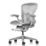 Herman CPH Bürostuhl Aeron von Herman Miller Mineral - Satin, Grösse C - H: 1093 mm / B: 718 mm / T: 470 mm , PostureFit & Neigungsbegrenzung und Vorwärtsneigung, Komplett Einstellbar Standard