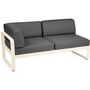 Fermob Linkes 2-Sitzer Eckmodul 'Bellevie' Latte-Beige E8, Graphitgrau A3
