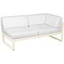 Fermob Rechtes 2-Sitzer Eckmodul 'Bellevie' Latte-Beige E8, Grauweiss 81