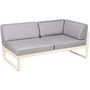 Fermob Rechtes 2-Sitzer Eckmodul 'Bellevie' Latte-Beige E8, Flanellgrau 79