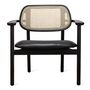 Vincent Sheppard Vincent Sheppard Titus Lounge Chair Natural Oak Varnish/Padded Seat Chestnut Schwarz, Schwarz vegan