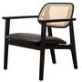 Vincent Sheppard Vincent Sheppard Titus Lounge Chair Natural Oak Varnish/Padded Seat Chestnut Schwarz, Schwarz vegan