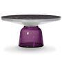 Classicon Couchtisch mit Eingearbeitete Strohmarketerie Bell Side von ClassiCon  Anthrazit,  Aluminium / Fuss Amethystviolett 