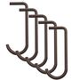 String Furniture Hooks for metal shelves / 5 Pack Dunkelbraun