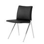 &Tradition Vollgepolsteter Kape Side Chair IF7 von &Tradition Noble Leather Black, Aluminium poliert