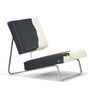 Richard Lampert  Lounge Chair 'Hirche' in Stoff Kuhfell Schwarz - weiss, Gestell Chrom