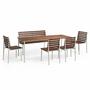 Traverse im Dining Set mit Gartentisch 190x83cm, Stühlen und Bank - 4 Personen von Hay