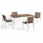Hay Traverse Dining Set - Gartentisch 140x83 cm + 4x Stuhl mit Armlehne