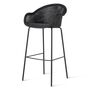 Vincent Sheppard Vincent Sheppard Edgard Bar Stool Teak Schwarzes Kunstgeflecht, Stahl A