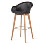 Vincent Sheppard Vincent Sheppard Edgard Bar Stool Teak Schwarzes Kunstgeflecht, Unbehandeltes Teakholz
