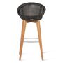 Vincent Sheppard Vincent Sheppard Edgard Bar Stool Teak Schwarzes Kunstgeflecht, Unbehandeltes Teakholz