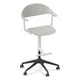 Vitra Mynt High Bürostuhl mit 5-Sterngestell von Vitra Grau 05 RE, Rolle hart gebremst für Teppichboden 02, Soft light 52 pulverbeschichtet (struktur)