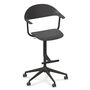 Vitra Mynt High Bürostuhl mit 5-Sterngestell von Vitra Basic Dark 01 RE, Rolle hart gebremst für Teppichboden 02, Tiefschwarz 12 pulverbeschichtet (struktur)