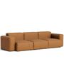 HAY Living 3-Sitzer Sofa Mags Soft Low Armrest Combination 1 von Hay Cognac - Leder Sense