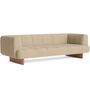 HAY Living 3 Sitzer Sofa Quilton Lift von Hay Turf - Sand / Eiche Lackiert