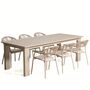 Kave Home Set Ausziehtisch Livorno und 6 Stühle Alimia von Kave Home Taupe