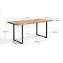 Kave Home Tisch Uxue von Kave Home L: 90 cm / B: 160 cm, Natur / Schwarz