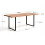 Kave Home Tisch Uxue von Kave Home L: 90 cm / B: 180 cm, Natur / Schwarz