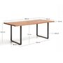Kave Home Tisch Uxue von Kave Home L: 90 cm / B: 200 cm, Natur / Schwarz
