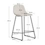 Kave Home Hohe Rückenlehne Hocker Zahara von Kave Home Sitzhöhe: 65 cm, Chenille Beige
