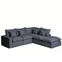 Kave Home Modulares 4-Sitzer Ecksofa Mit Pouf Anarela von Kave Home Rechts, Dunkelgrau