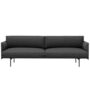 Muuto 3-er Sofa 'Outline' Remix 163 / Schwarz